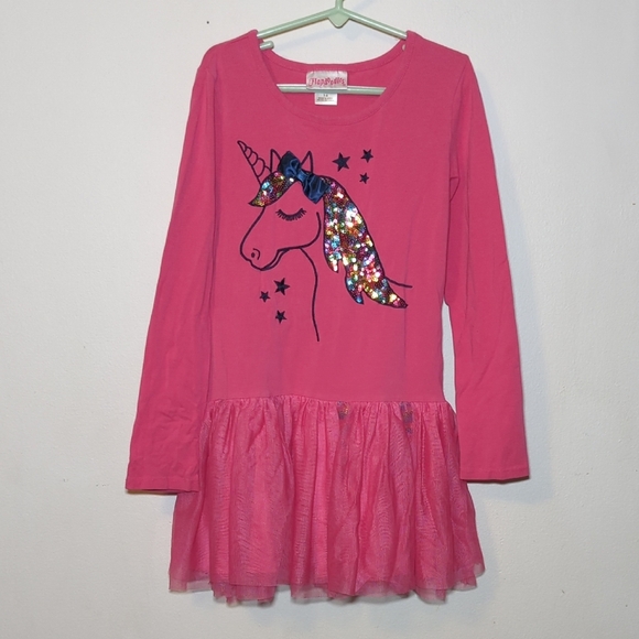 Flapdoodles Pink Sequin Unicorn Tutu Dress Girls Size 7-8 - Picture 1 of 5
